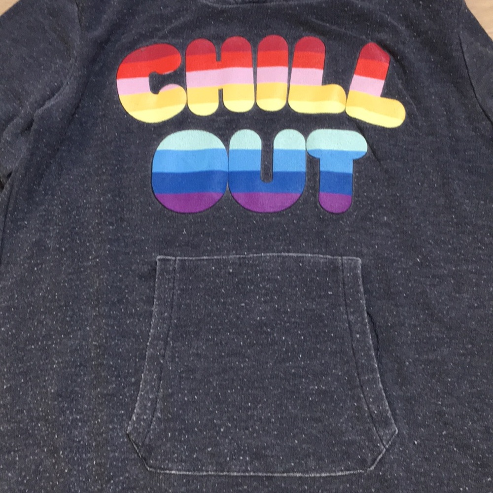 Chaser Graphic CHILL OUT Hoodie Long Sleeve Shirt Girl’s size 12 - Picture 3 of 4